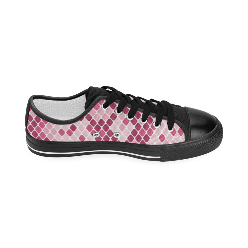 zapato plano de mujer diseño serpiente rosa Women's Classic Canvas Shoes (Model 018)