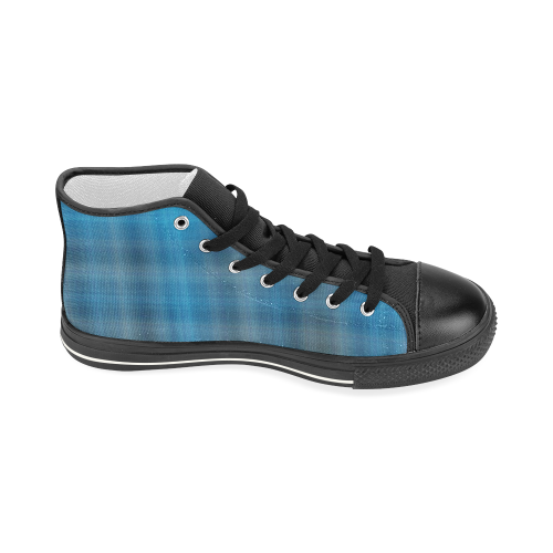 countryblueplaid Women's Classic High Top Canvas Shoes (Model 017)