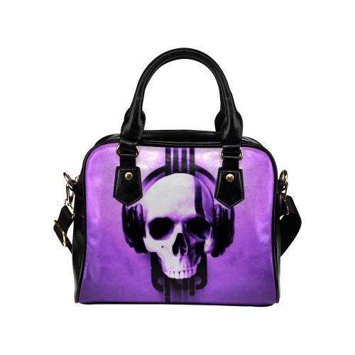 Cool Skulls Purple Mist Metallic Shoulder Handbag (Model 1634)