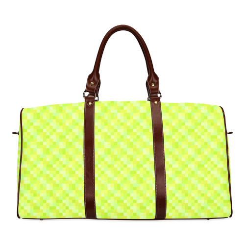 Yellow and green plaid pattern Waterproof Travel Bag/Small (Model 1639)