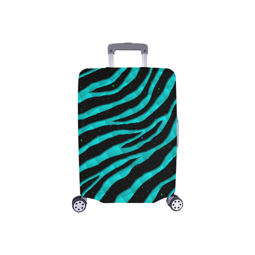 Ripped SpaceTime Stripes - Cyan Luggage Cover/Small 18"-21"