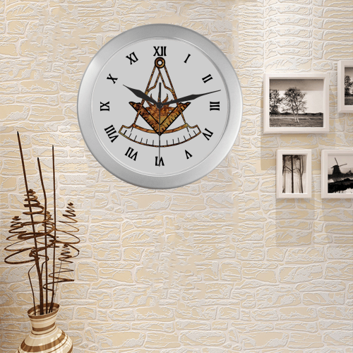PM-Roman-rustic Silver Color Wall Clock