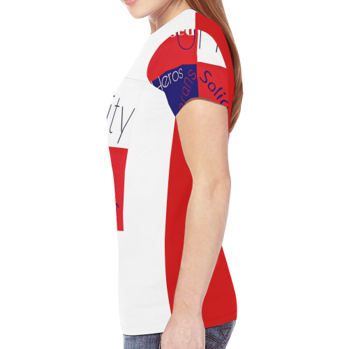 Red/White/Blue Unity Design By Me by Doris Clay-Kersey New All Over Print T-shirt for Women (Model T45)