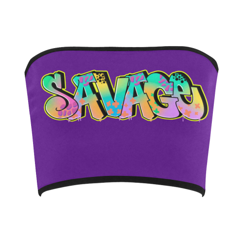 Graffiti Savage Purple Bandeau Top