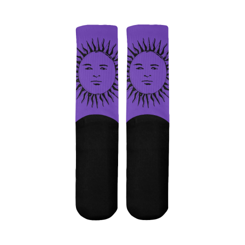 GOD Men Mid Socks Light Purple & Black Mid-Calf Socks (Black Sole)