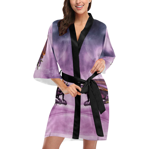 Wonderful violet dragon Kimono Robe