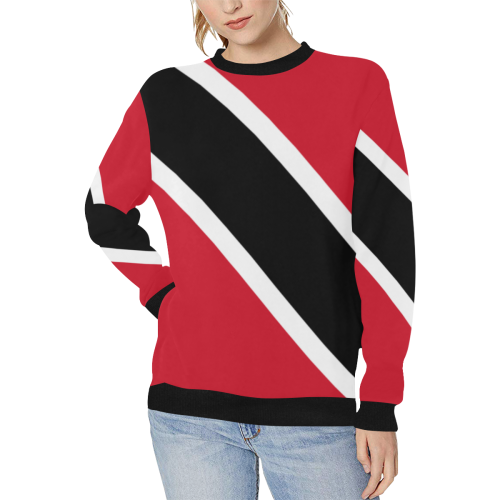 Trinidad and Tobago Women's Rib Cuff Crew Neck Sweatshirt (Model H34)