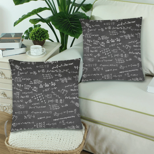 Mathematics Formulas Equations Numbers Custom Zippered Pillow Cases 18"x 18" (Twin Sides) (Set of 2)
