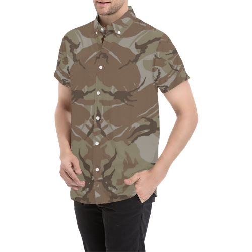 CAMOUFLAGE-DESERT Men's All Over Print Short Sleeve Shirt/Large Size (Model T53)