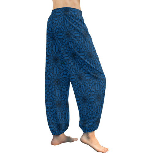 Lapis Blue Lace Women's All Over Print Harem Pants (Model L18)