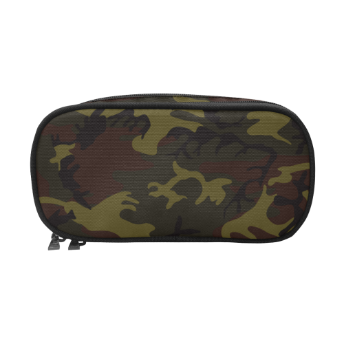 Camo Green Brown Pencil Pouch/Large (Model 1680)