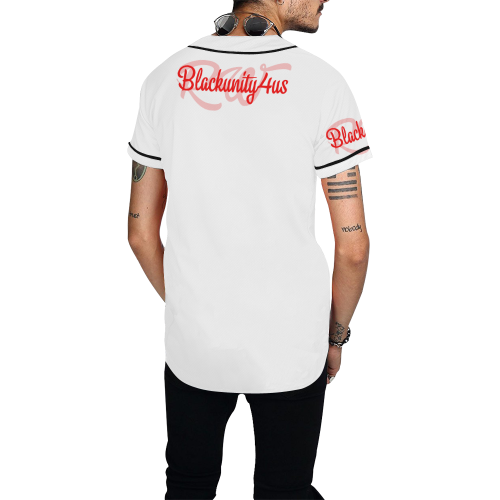 New Red & White By RW All Over Print Baseball Jersey for Men (Model T50)