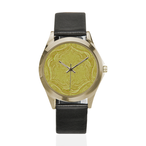 labyrinthe 5 Unisex Silver-Tone Round Leather Watch (Model 216)