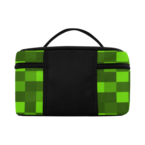 funky funny light and dark green neon color pixel pixels blocks gamer Lunch Bag/Large (Model 1658)