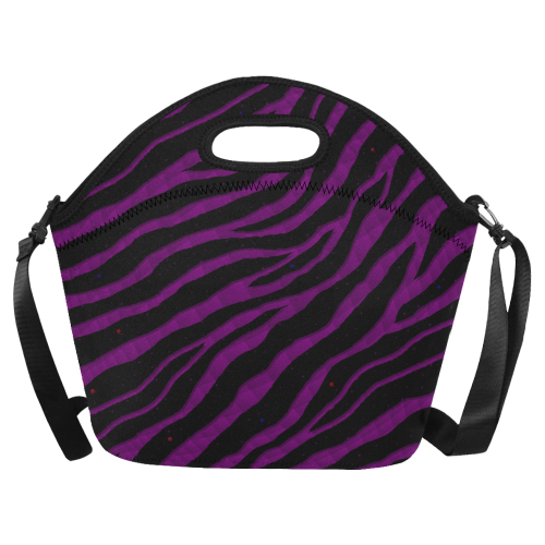 Ripped SpaceTime Stripes - Purple Neoprene Lunch Bag/Large (Model 1669)