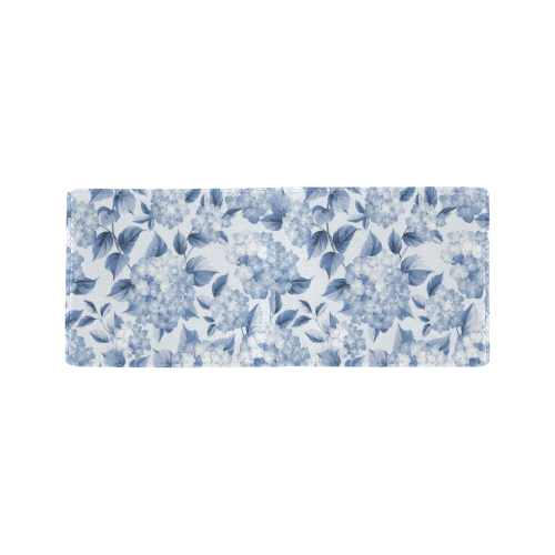 Blue and White Floral Pattern Mini Bifold Wallet (Model 1674)