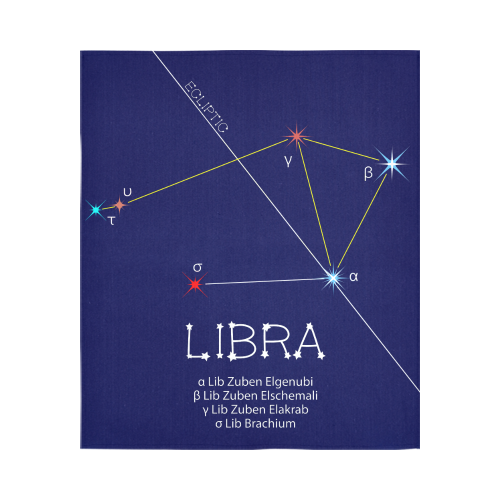 Star Libra Zodiac horoscope funny astrology scales Cotton Linen Wall Tapestry 51"x 60"