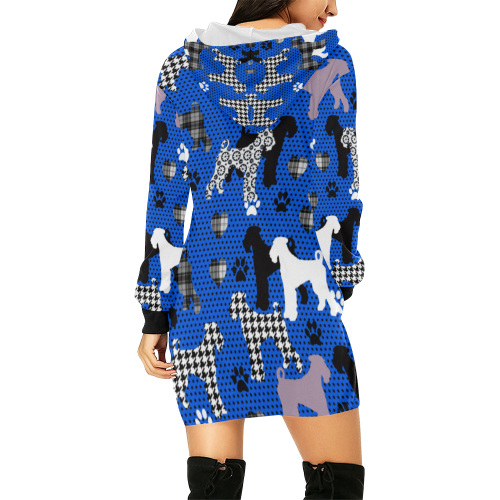 Airedale Terrier All Over Print Hoodie Mini Dress (Model H27)