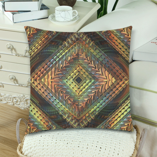 Diamond shaped, detailed pattern. Custom Zippered Pillow Cases 18"x 18" (Twin Sides) (Set of 2)