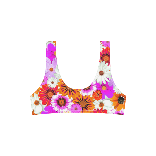 Spring Time Flowers 2 Sport Top & High-Waisted Bikini Swimsuit (Model S07)