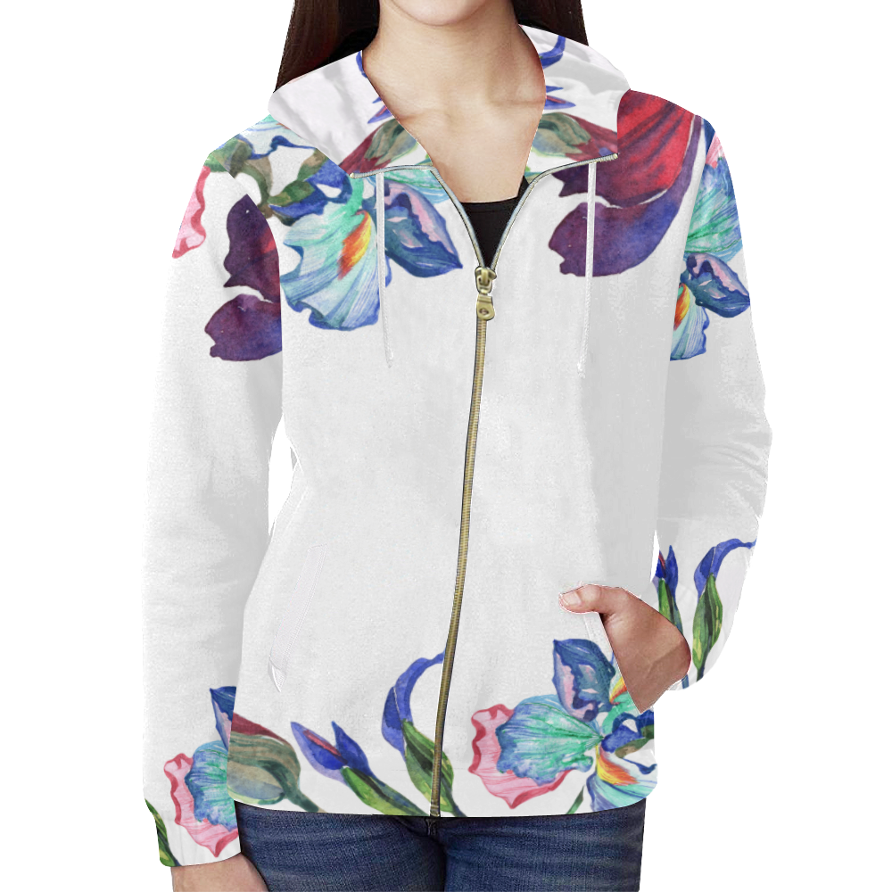 floral zip hoodie