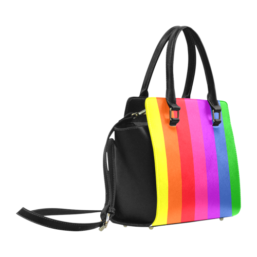 Rainbow Stripes Striped Pride Flag NEU Classic Shoulder Handbag (Model 1653)