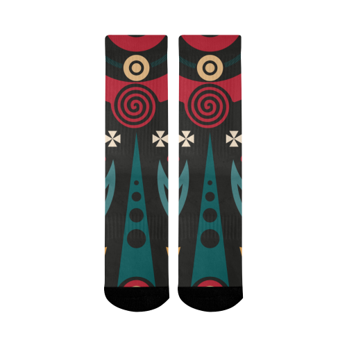 massai warrior Mid-Calf Socks (Black Sole)