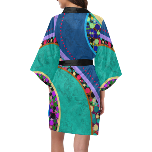 Abstract Pattern Mix - Dots And Colors 1 Kimono Robe