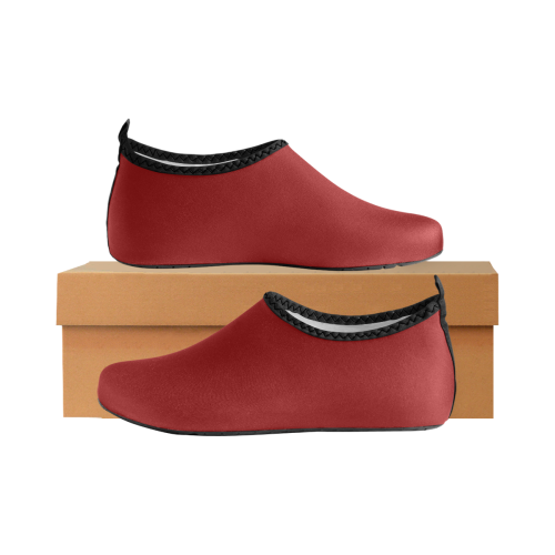 color dark red Women's Slip-On Water Shoes (Model 056)
