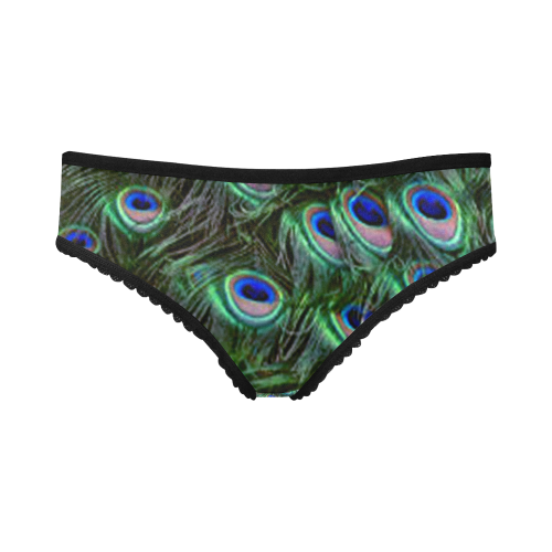 Peacock Feathers Women's All Over Print Girl Briefs (Model L14)