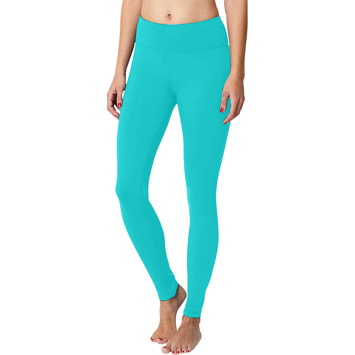 color dark turquoise Big Size Workout Leggings (Model L43) ID D5321864