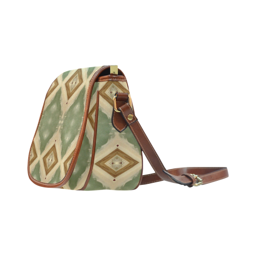 Geometric Camo Saddle Bag/Small (Model 1649) Full Customization