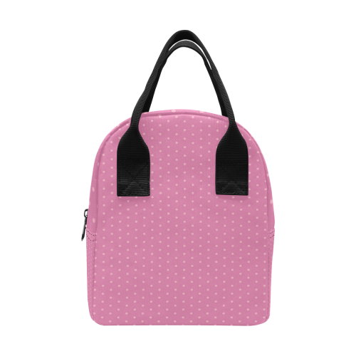 Polka Dotted Pink Zipper Lunch Bag (Model 1689)