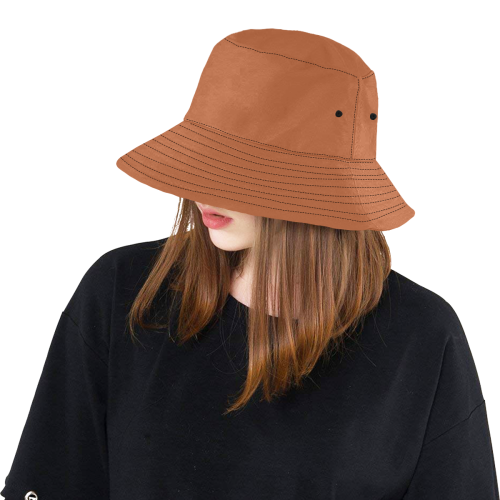 Marvelous Milk Chocolate Solid Colored All Over Print Bucket Hat