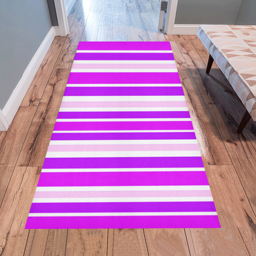 Summer Purples Stripes Area Rug 7'x3'3''