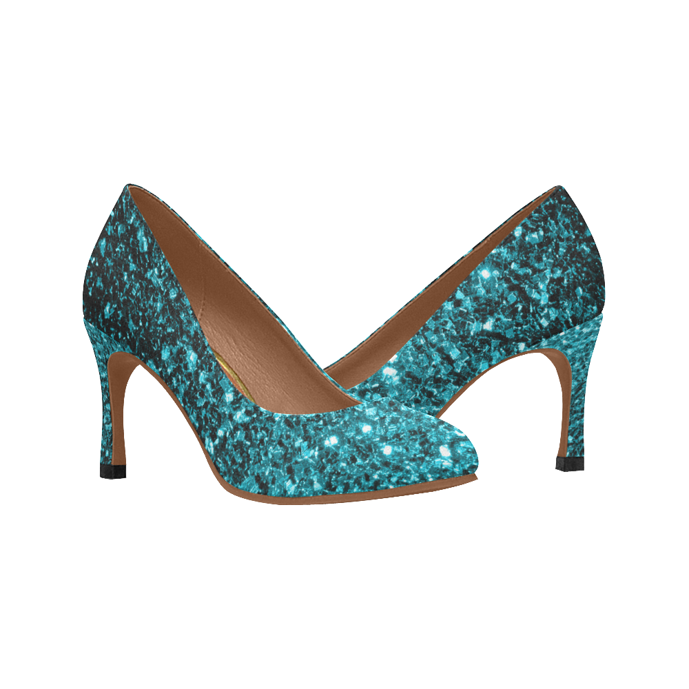 light blue sparkly heels