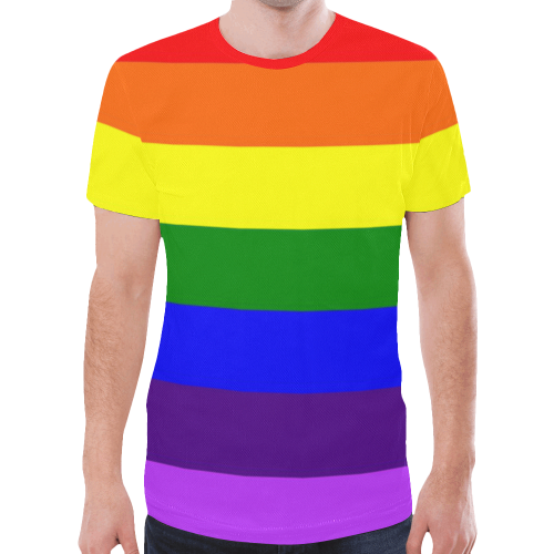 Rainbow Flag (Gay Pride - LGBTQIA+) New All Over Print T-shirt for Men (Model T45)