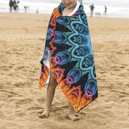 MANDALA SKY ON FIRE Kids' Hooded Bath Towels
