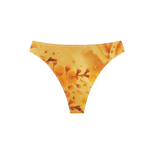 Floral design, soft colors Sport Top & High-Waisted Bikini Swimsuit (Model S07)