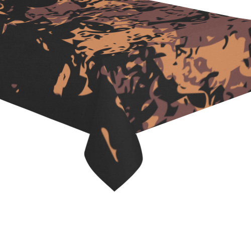 Fired Brick & Amberglow Cotton Linen Tablecloth 60"x120"