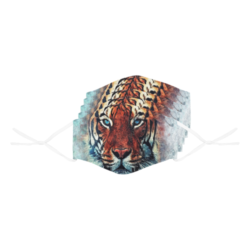 tiger 3D Mouth Mask with Drawstring (Pack of 5) (Model M04)
