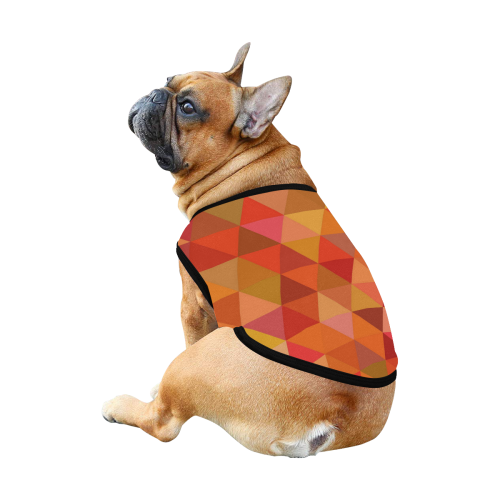 Autumn Colored Triangles Orange All Over Print Pet Tank Top