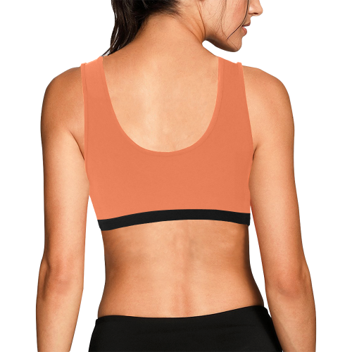Living Coral Color Flamingos Women's All Over Print Sports Bra (Model T52)