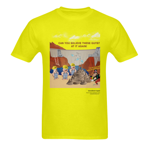 Dam Leaking Yellow Men's T-Shirt in USA Size (Two Sides Printing)