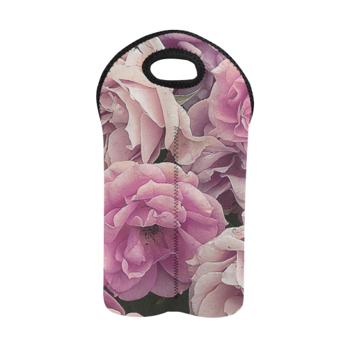 great garden roses pink 2-Bottle Neoprene Wine Bag