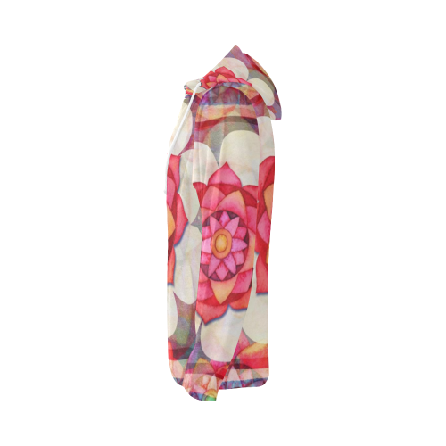 Floral Artistic All Over Print Full Zip Hoodie for Women (Model H14)