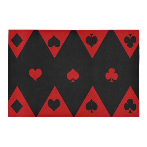 Las Vegas Black Red Play Card Shapes Azalea Doormat 24" x 16" (Sponge Material)