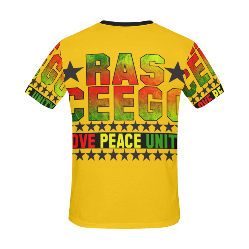 Ras CeeGo Yellow All Over Print T-Shirt for Men/Large Size (USA Size) Model T40)