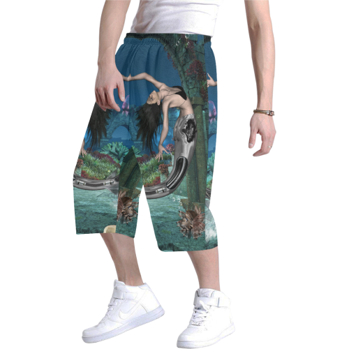 Wonderful mermaid Men's All Over Print Baggy Shorts (Model L37)