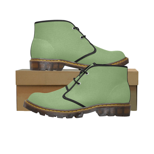 color asparagus Men's Canvas Chukka Boots (Model 2402-1)